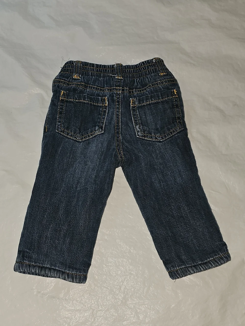 Old Navy Baby 3-6 Months Soft Denim Jeans with Red Fleece Lining Used